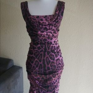 Dolce & Gabbana Purple Ruched Dress